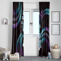 Hawaii Plumeria Window Curtain Amethyst Gradient Polynesian Pattern LT01 - Polynesian Pride