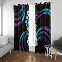 Hawaii Plumeria Window Curtain Amethyst Gradient Polynesian Pattern LT01 With Grommets Purple - Polynesian Pride