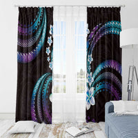 Hawaii Plumeria Window Curtain Amethyst Gradient Polynesian Pattern LT01 - Polynesian Pride