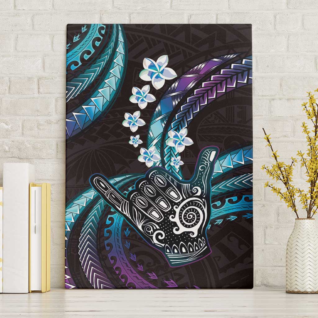 Hawaii Shaka Sign Canvas Wall Art Fantastic Frangipani Amethyst Gradient LT01 Without Frame Purple - Polynesian Pride