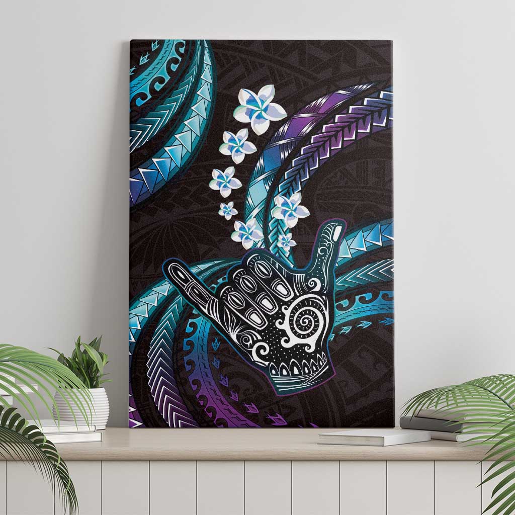 Hawaii Shaka Sign Canvas Wall Art Fantastic Frangipani Amethyst Gradient LT01 - Polynesian Pride
