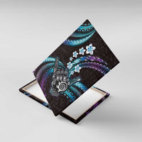 Hawaii Shaka Sign Canvas Wall Art Fantastic Frangipani Amethyst Gradient LT01 With Frame Purple - Polynesian Pride