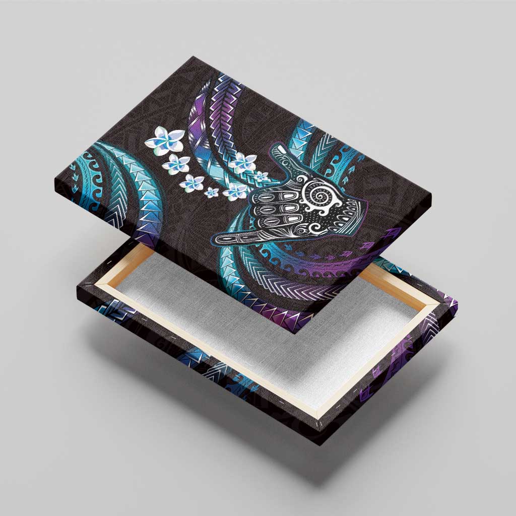 Hawaii Shaka Sign Canvas Wall Art Fantastic Frangipani Amethyst Gradient LT01 - Polynesian Pride