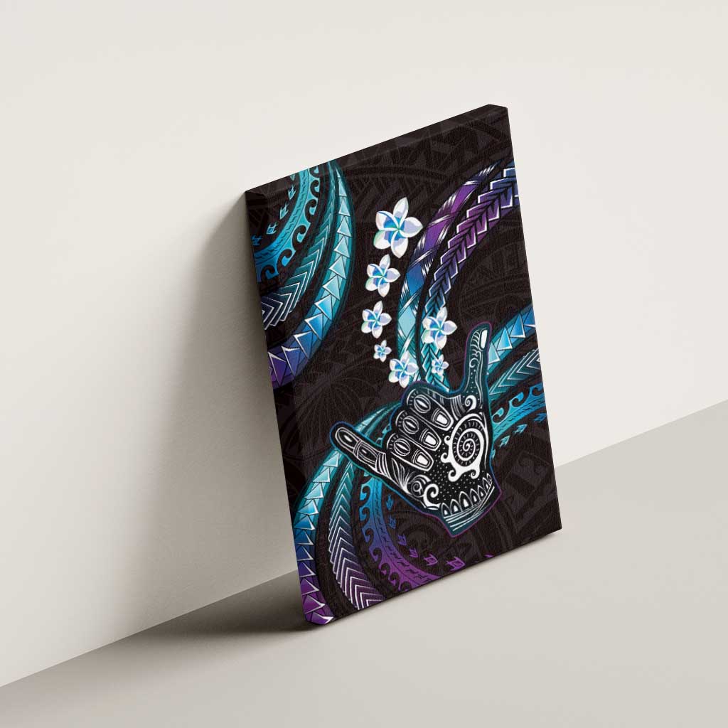Hawaii Shaka Sign Canvas Wall Art Fantastic Frangipani Amethyst Gradient LT01 - Polynesian Pride