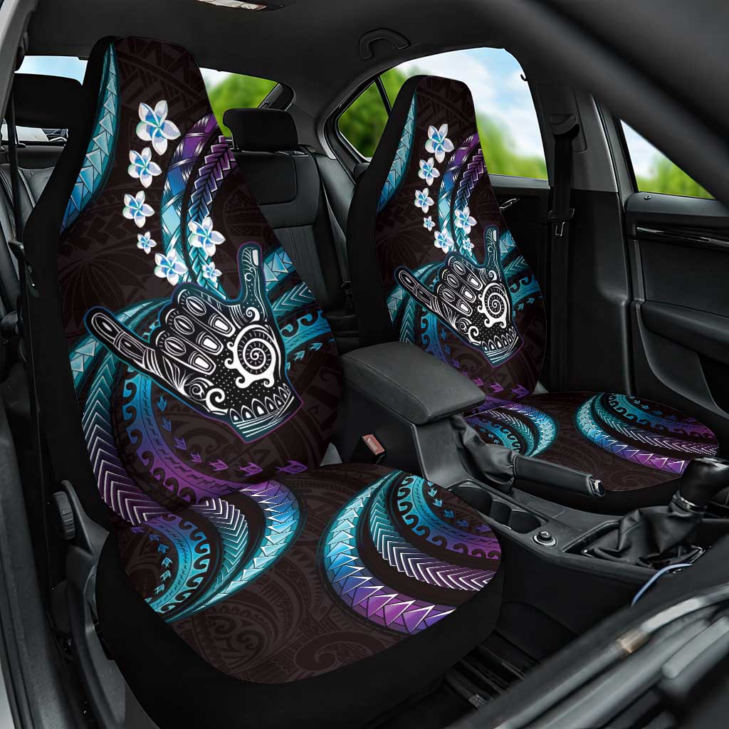 Hawaii Shaka Sign Car Seat Cover Fantastic Frangipani Amethyst Gradient