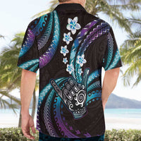 Hawaii Shaka Sign Hawaiian Shirt Fantastic Frangipani Amethyst Gradient LT01 - Polynesian Pride