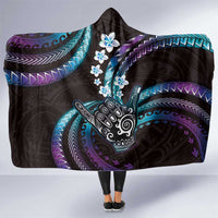 Hawaii Shaka Sign Hooded Blanket Fantastic Frangipani Amethyst Gradient LT01 One Size Purple - Polynesian Pride