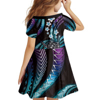 Hawaii Shaka Sign Kid Short Sleeve Dress Fantastic Frangipani Amethyst Gradient LT01 - Polynesian Pride