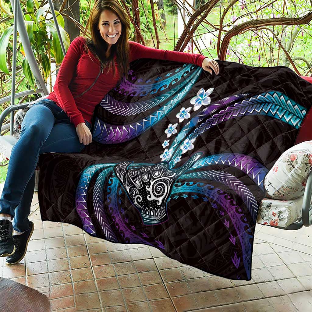 Hawaii Shaka Sign Quilt Fantastic Frangipani Amethyst Gradient