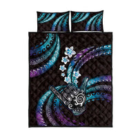 Hawaii Shaka Sign Quilt Bed Set Fantastic Frangipani Amethyst Gradient