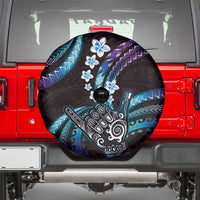 Hawaii Shaka Sign Spare Tire Cover Fantastic Frangipani Amethyst Gradient