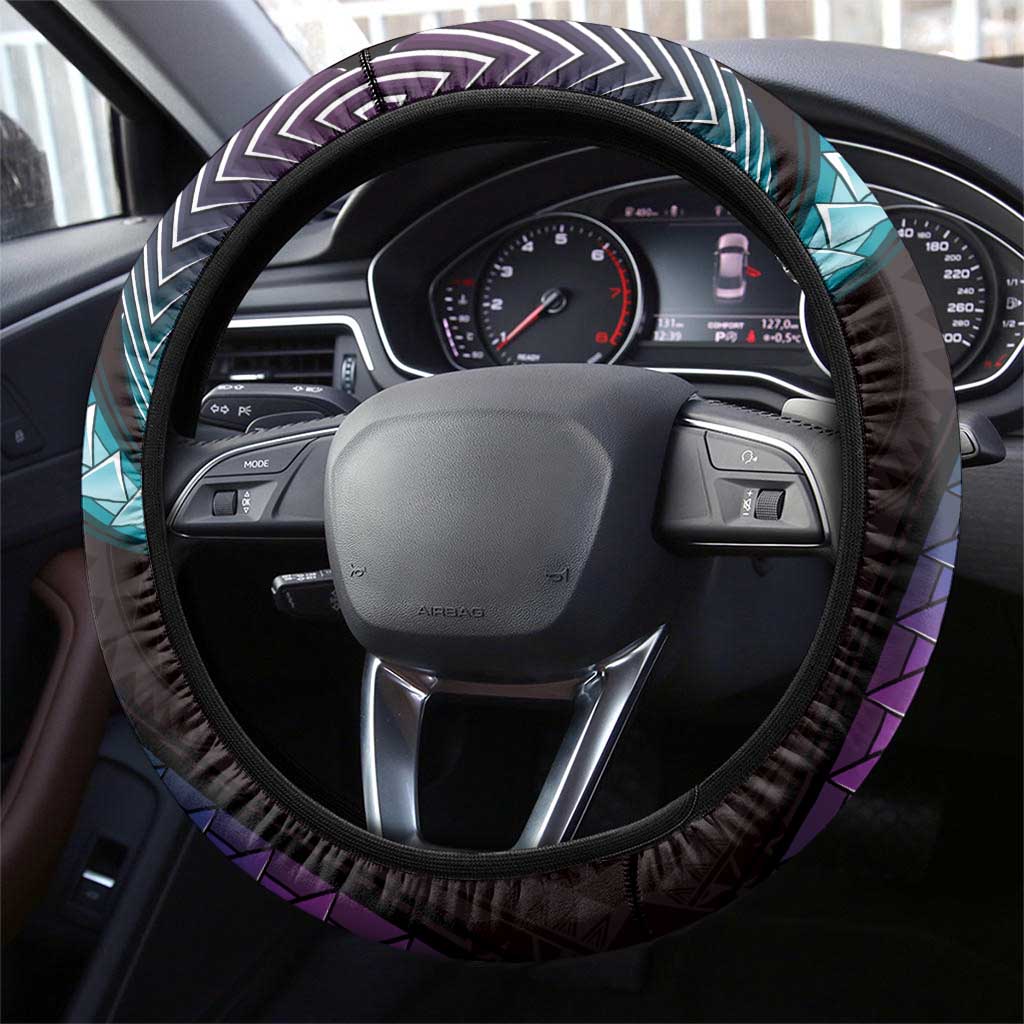 Hawaii Shaka Sign Steering Wheel Cover Fantastic Frangipani Amethyst Gradient