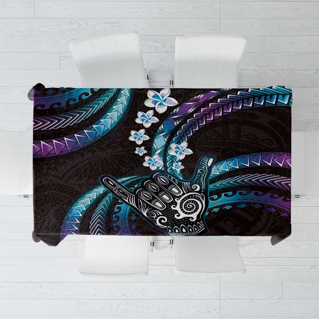 Hawaii Shaka Sign Tablecloth Fantastic Frangipani Amethyst Gradient LT01 Purple - Polynesian Pride