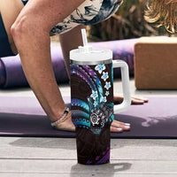 Hawaii Shaka Sign Tumbler With Handle Fantastic Frangipani Amethyst Gradient