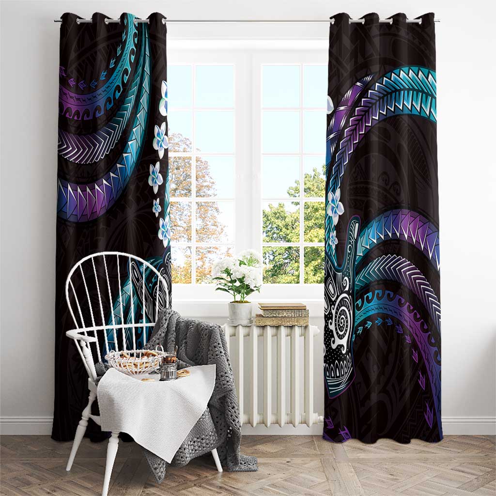 Hawaii Shaka Sign Window Curtain Fantastic Frangipani Amethyst Gradient LT01 - Polynesian Pride
