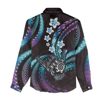 Hawaii Shaka Sign Women Casual Shirt Fantastic Frangipani Amethyst Gradient