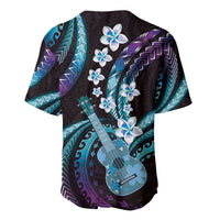 Hawaiian Ukulele Baseball Jersey Amethyst Gradient Fantastic Plumeria