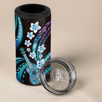 Hawaiian Ukulele 4 in 1 Can Cooler Tumbler Amethyst Gradient Fantastic Plumeria