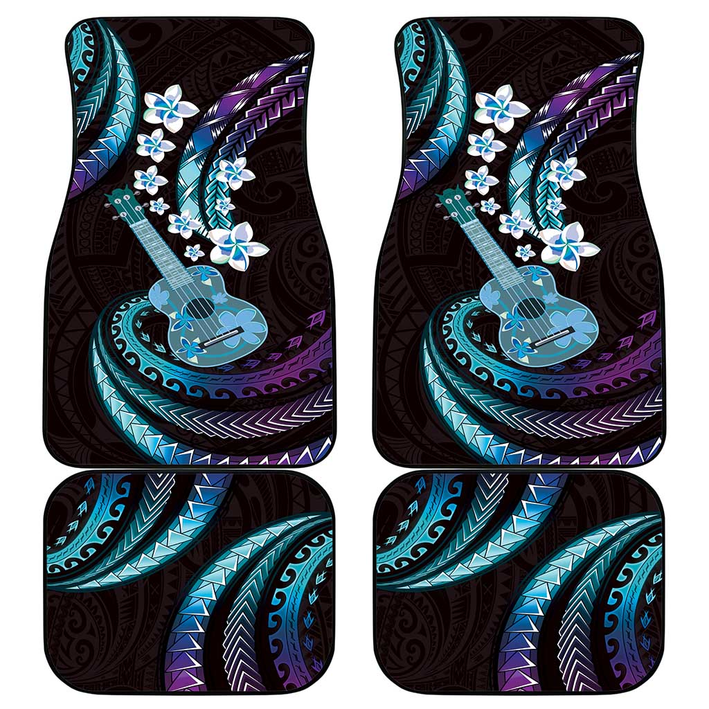 Hawaiian Ukulele Car Mats Amethyst Gradient Fantastic Plumeria