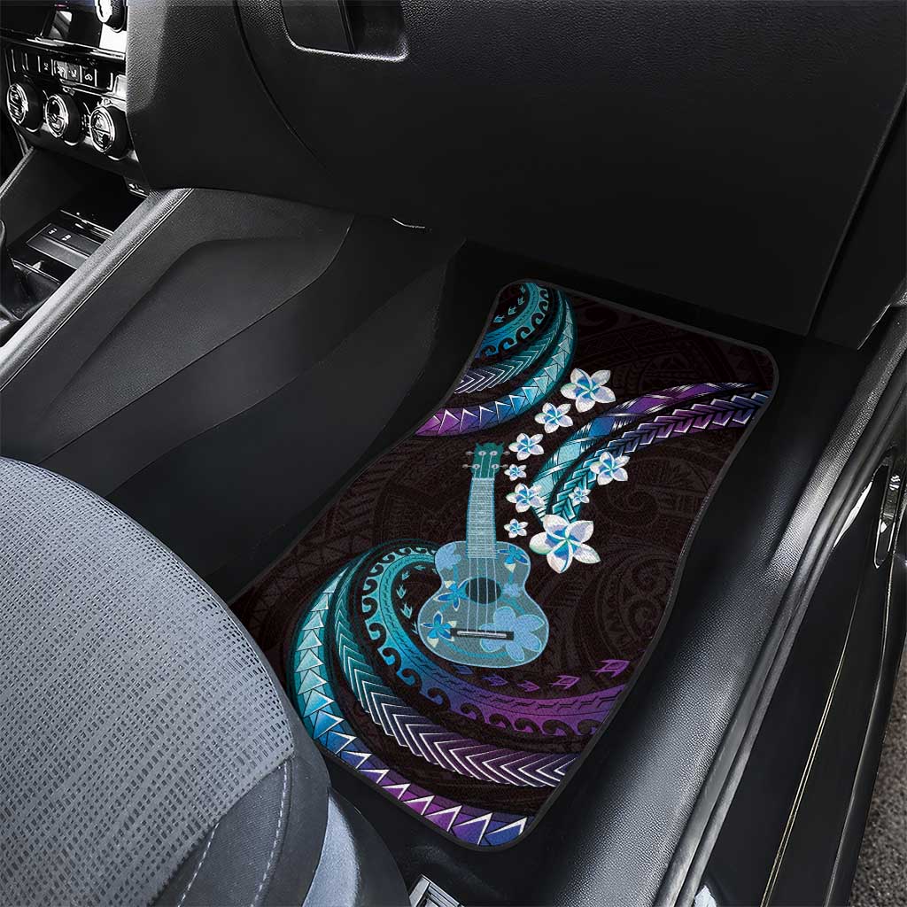 Hawaiian Ukulele Car Mats Amethyst Gradient Fantastic Plumeria