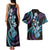 Hawaiian Ukulele Couples Matching Tank Maxi Dress and Hawaiian Shirt Amethyst Gradient Fantastic Plumeria
