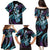 Hawaiian Ukulele Family Matching Puletasi and Hawaiian Shirt Amethyst Gradient Fantastic Plumeria