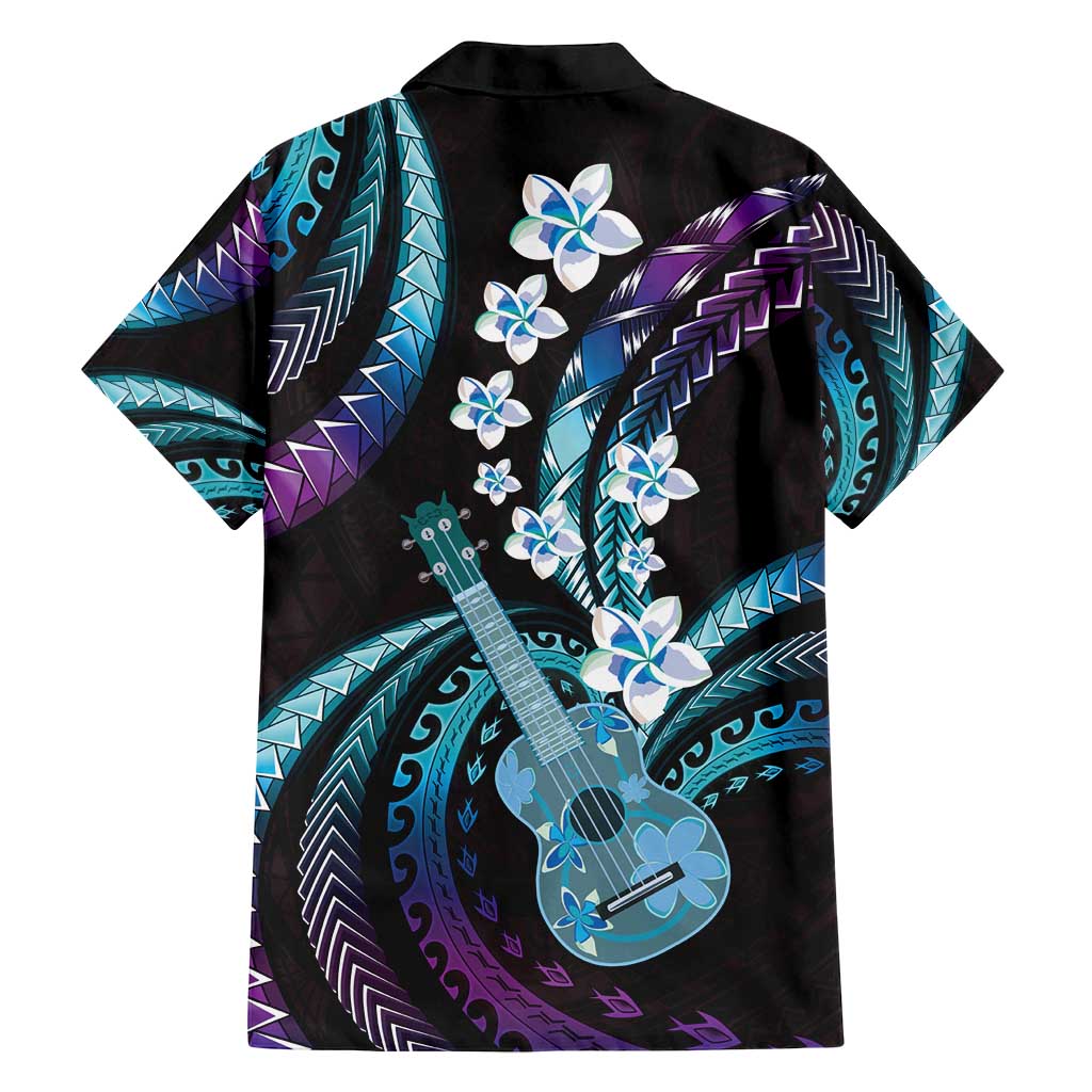 Hawaiian Ukulele Family Matching Summer Maxi Dress and Hawaiian Shirt Amethyst Gradient Fantastic Plumeria