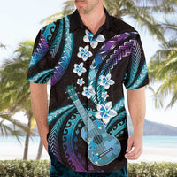 Hawaiian Ukulele Hawaiian Shirt Amethyst Gradient Fantastic Plumeria