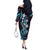 Hawaiian Ukulele Off The Shoulder Long Sleeve Dress Amethyst Gradient Fantastic Plumeria