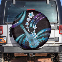 Hawaiian Ukulele Spare Tire Cover Amethyst Gradient Fantastic Plumeria