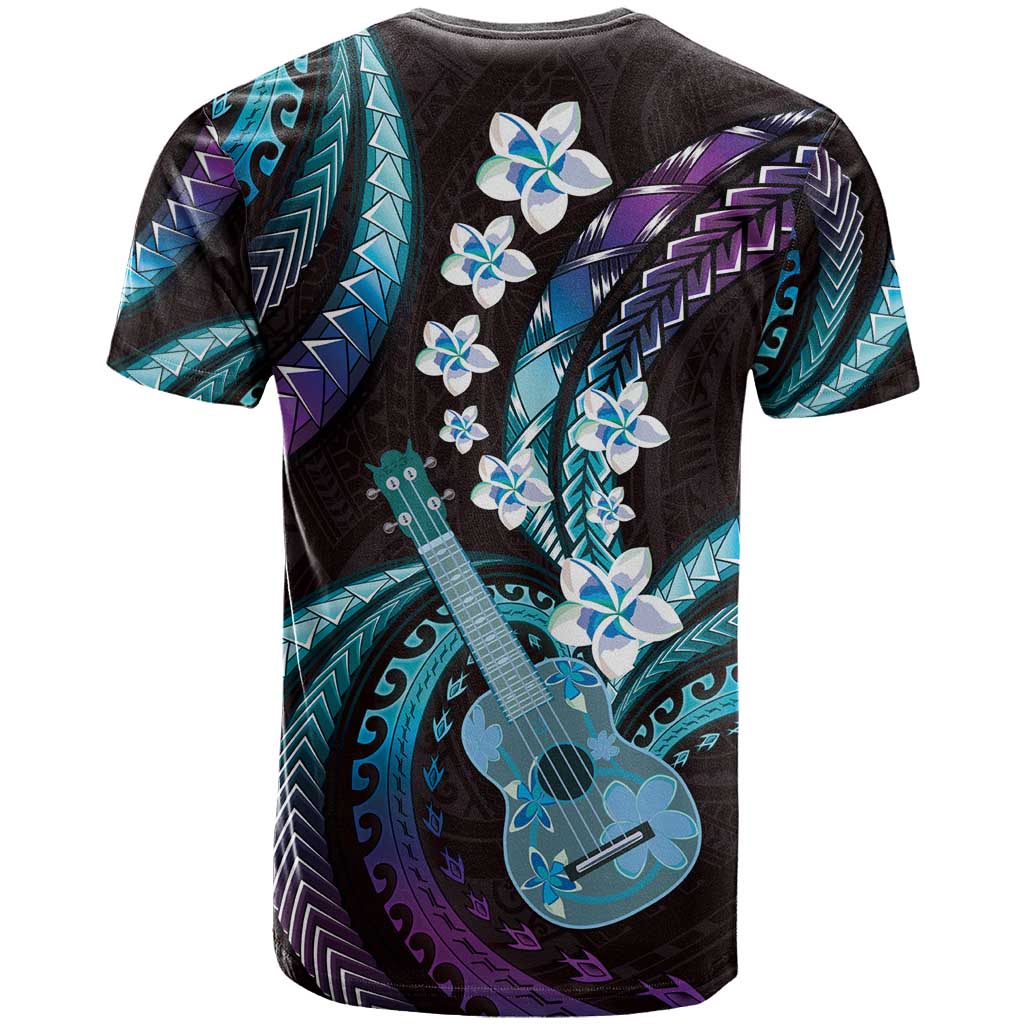 Hawaiian Ukulele T Shirt Amethyst Gradient Fantastic Plumeria