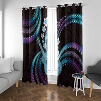 Hawaiian Ukulele Window Curtain Amethyst Gradient Fantastic Plumeria