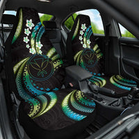 Hawaii Map Kanaka Maoli Car Seat Cover Fantastic Frangipani Chartreuse Cyan