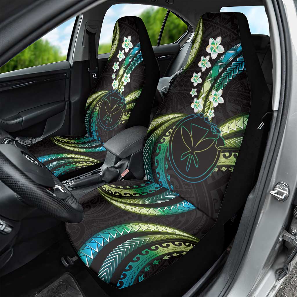 Hawaii Map Kanaka Maoli Car Seat Cover Fantastic Frangipani Chartreuse Cyan