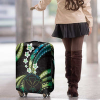 Hawaii Map Kanaka Maoli Luggage Cover Fantastic Frangipani Chartreuse Cyan