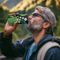 Hawaii King Kamehameha 4 in 1 Can Cooler Tumbler Fantastic Plumeria Chartreuse Cyan