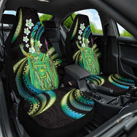 Hawaii King Kamehameha Car Seat Cover Fantastic Plumeria Chartreuse Cyan
