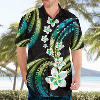 Hawaii Plumeria Hawaiian Shirt Chartreuse Cyan Polynesian Pattern LT01 - Polynesian Pride