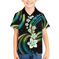 Hawaii Plumeria Hawaiian Shirt Chartreuse Cyan Polynesian Pattern LT01 - Polynesian Pride