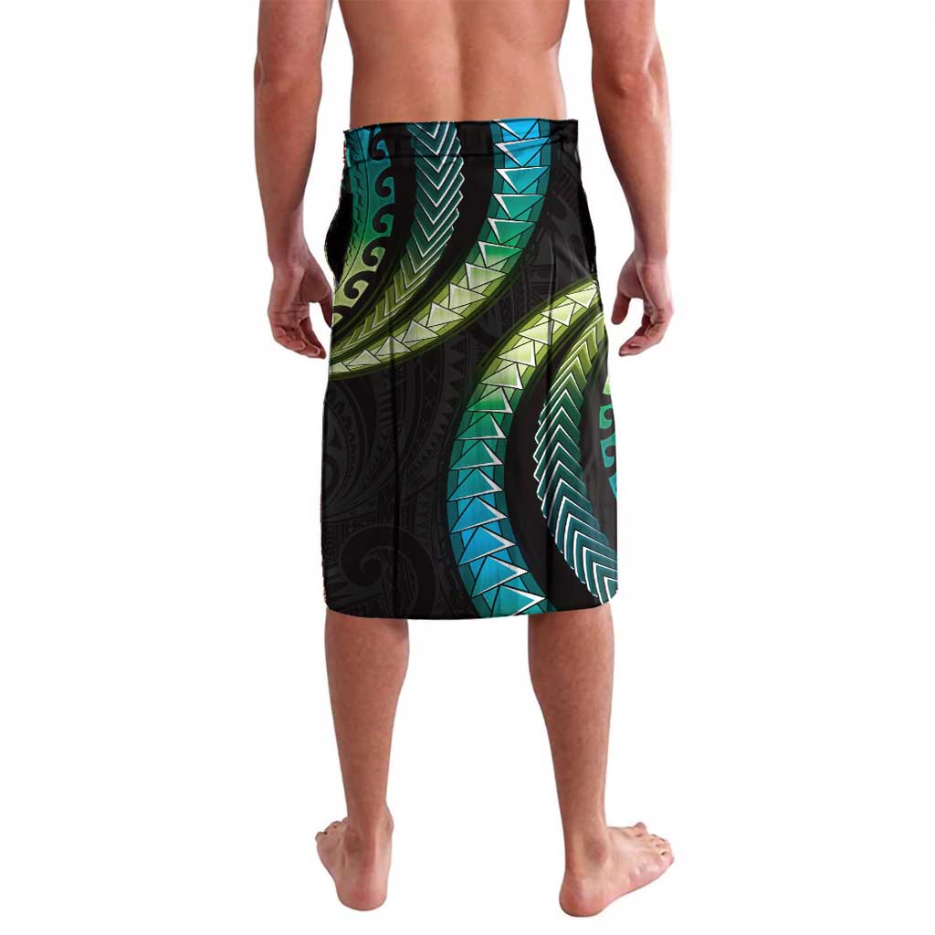 Hawaii Plumeria Lavalava Chartreuse Cyan Polynesian Pattern