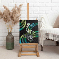 Hawaii Shaka Sign Canvas Wall Art Fantastic Frangipani Chartreuse Cyan LT01 - Polynesian Pride