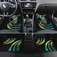 Hawaii Shaka Sign Car Mats Fantastic Frangipani Chartreuse Cyan