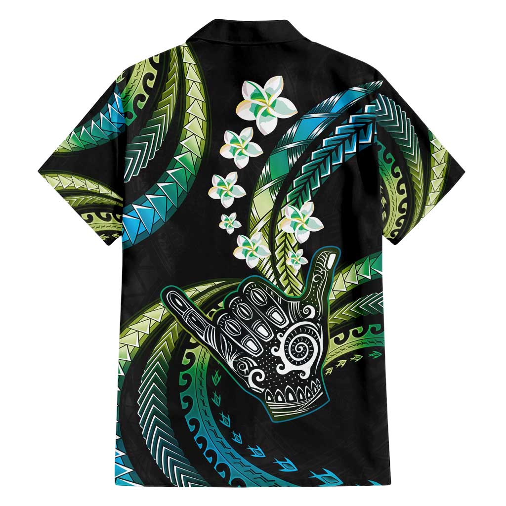 Hawaii Shaka Sign Hawaiian Shirt Fantastic Frangipani Chartreuse Cyan LT01 - Polynesian Pride