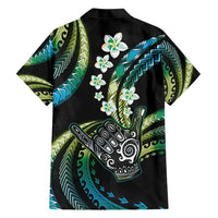 Hawaii Shaka Sign Hawaiian Shirt Fantastic Frangipani Chartreuse Cyan LT01 - Polynesian Pride