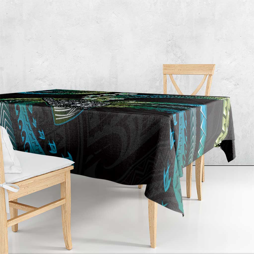 Hawaii Shaka Sign Tablecloth Fantastic Frangipani Chartreuse Cyan LT01 - Polynesian Pride