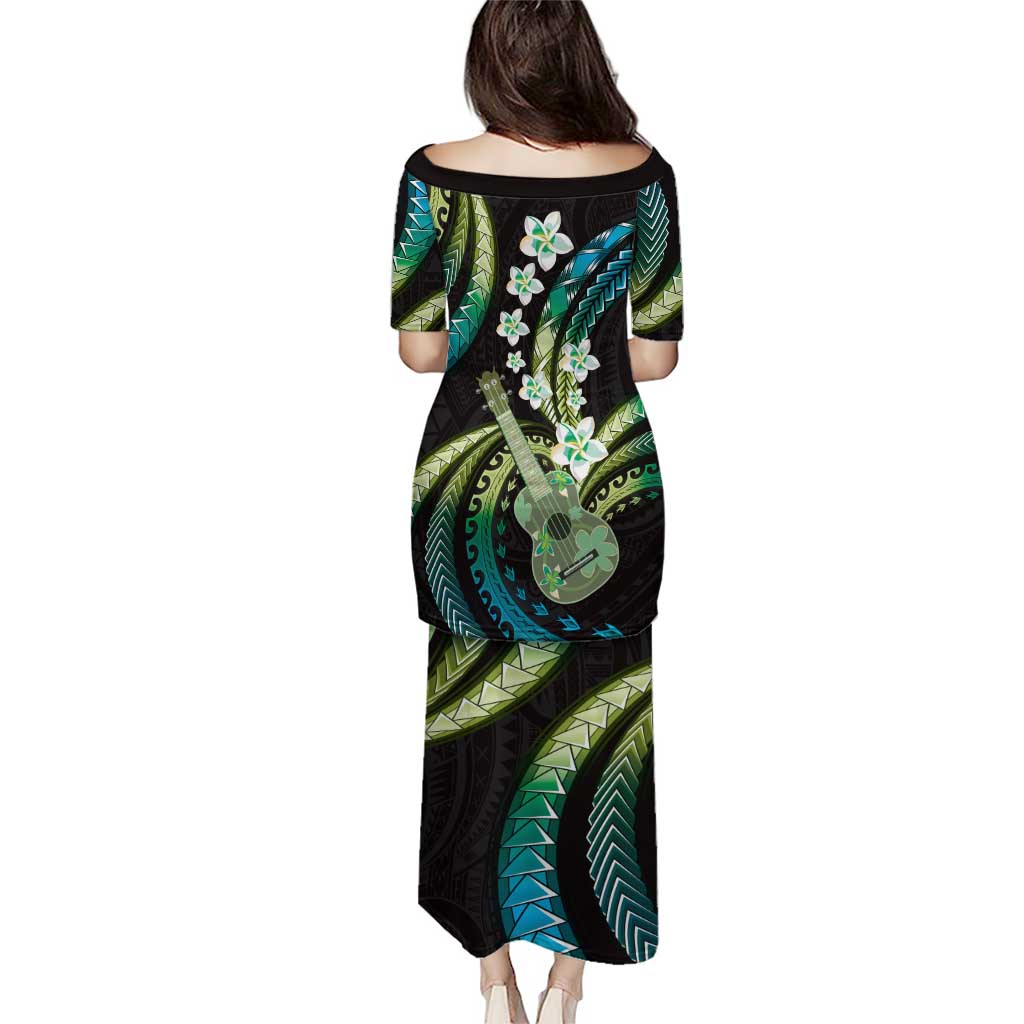 Hawaiian Ukulele Puletasi Chartreuse Cyan Fantastic Plumeria