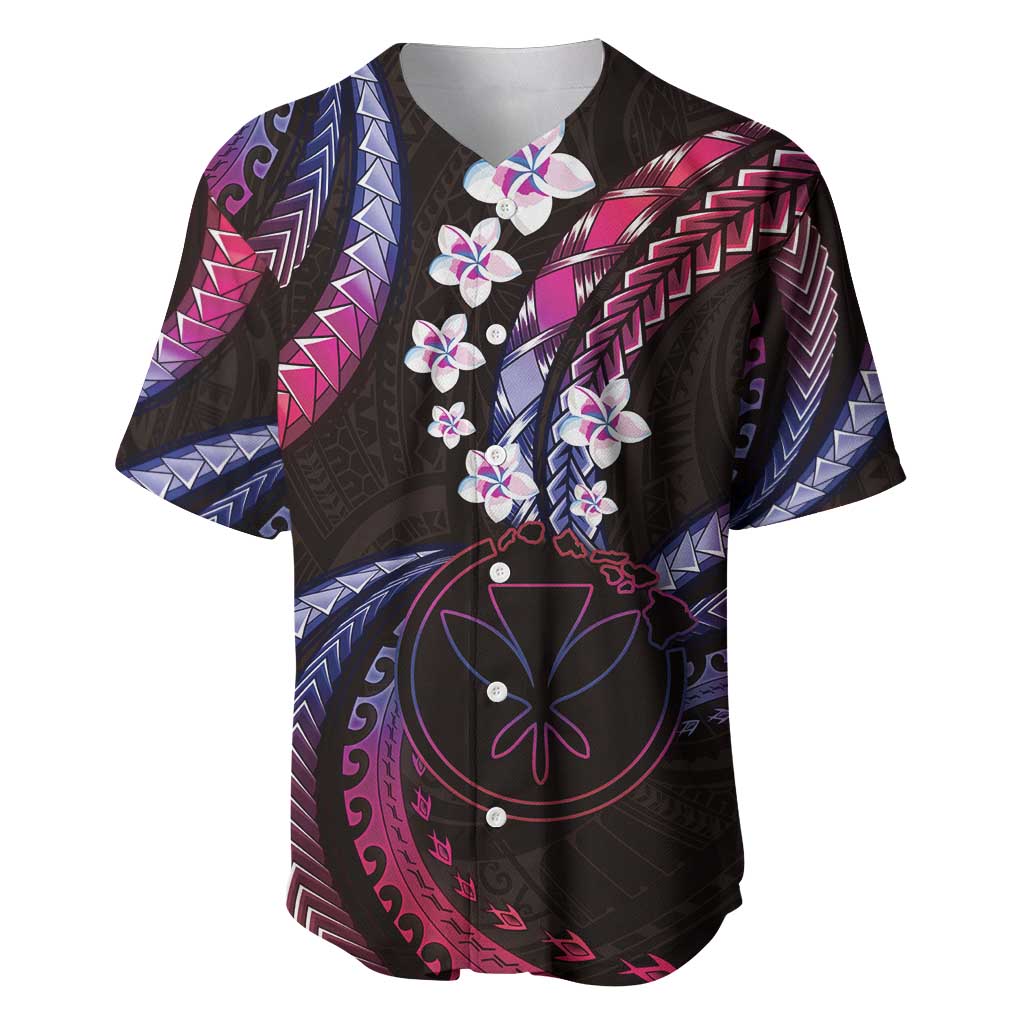 Hawaii Map Kanaka Maoli Baseball Jersey Fantastic Frangipani Sweet Dream