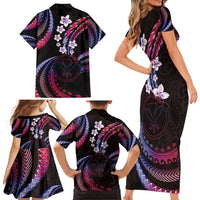 Hawaii Map Kanaka Maoli Family Matching Short Sleeve Bodycon Dress and Hawaiian Shirt Fantastic Frangipani Sweet Dream