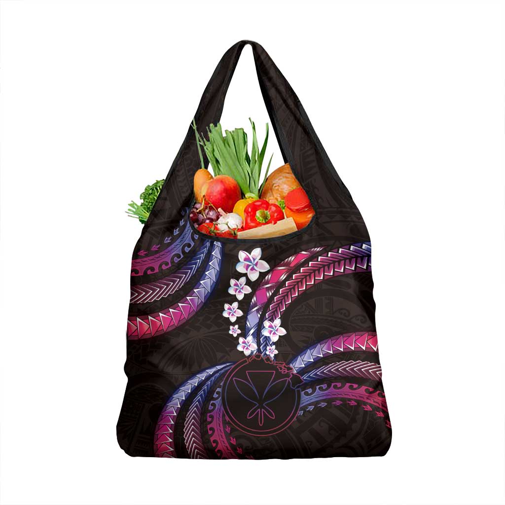 Hawaii Map Kanaka Maoli Grocery Bag Fantastic Frangipani Sweet Dream