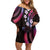 Hawaii Map Kanaka Maoli Off Shoulder Short Dress Fantastic Frangipani Sweet Dream